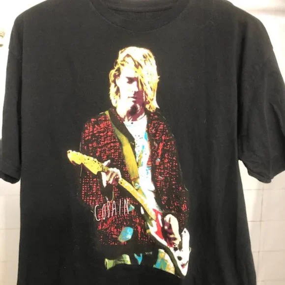 MENS KURT COBAIN T-SHIRT SIZE XL - Picture 1 of 5